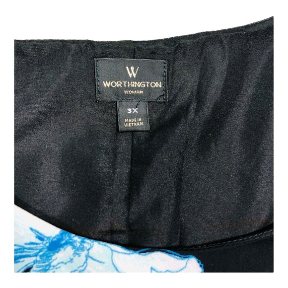 Worthington women's plus sz 3x black floral midi shift dress - Picture 5 of 5